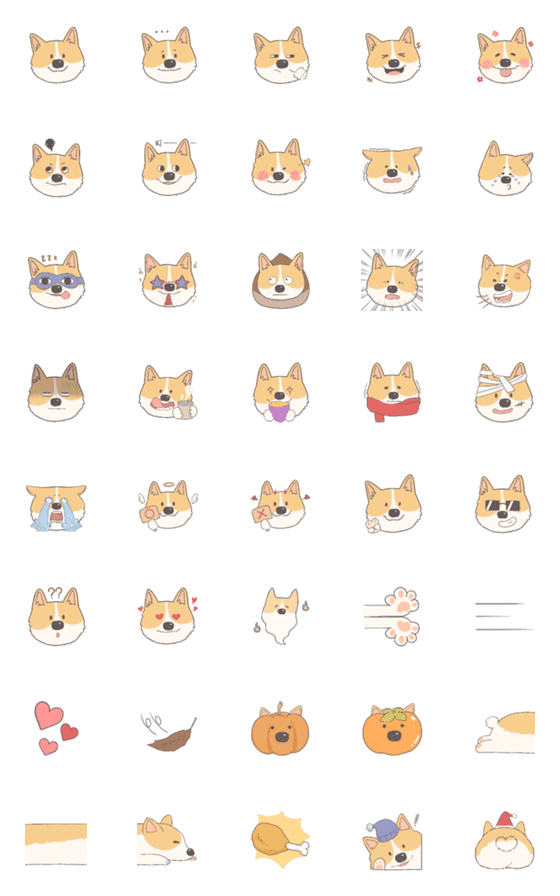 [LINE絵文字]A corgi dogの画像一覧