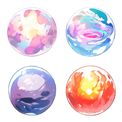 [LINE絵文字] Starry Sky Glass Ball emojiの画像