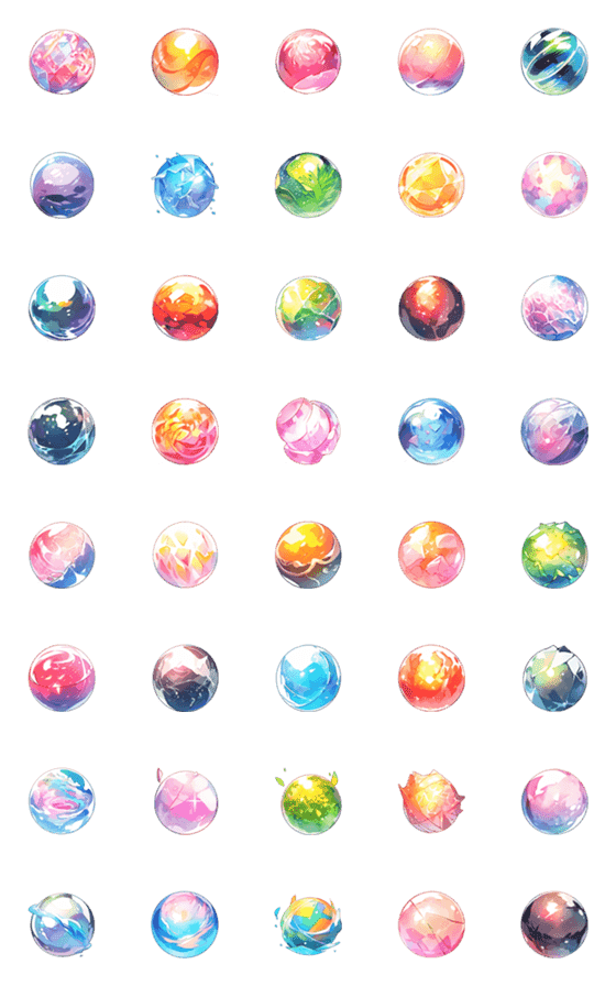 [LINE絵文字]Starry Sky Glass Ball emojiの画像一覧