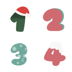 [LINE絵文字] Emoji Number Christmas Color V.3の画像