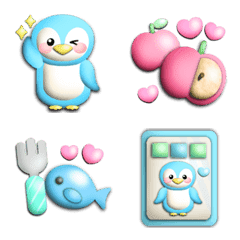 [LINE絵文字] かわいい♡ぷっくり絵文字12(ペンギン)の画像