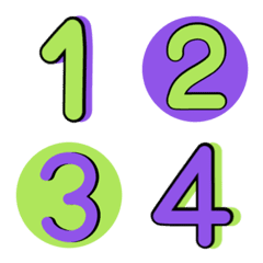 [LINE絵文字] Numbers emoji green purpleの画像