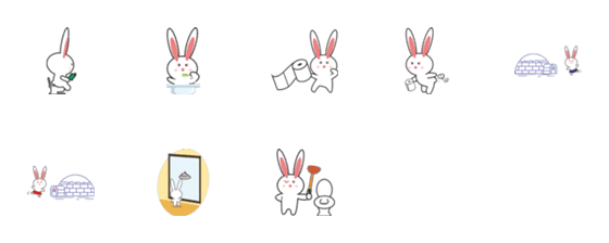 [LINE絵文字]ArcticRabbit Restroomの画像一覧