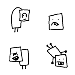 [LINE絵文字] my head is square, my body is squareの画像