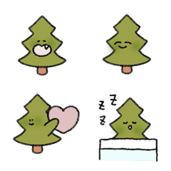 [LINE絵文字] シャイ クリスマスツリー 絵文字の画像