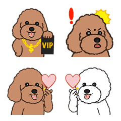 [LINE絵文字] Red Poodle Coobi: useful emojiの画像