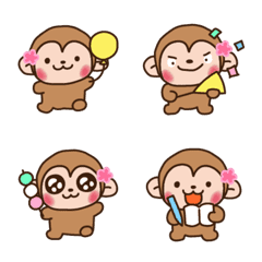 [LINE絵文字] flower monkey little cute emojiの画像