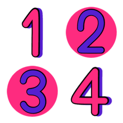 [LINE絵文字] Numbers emoji purple pinkdarkの画像