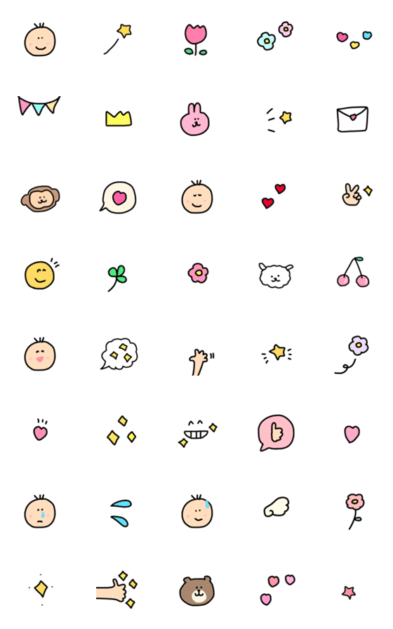 [LINE絵文字]【cuteな毎日】絵文字の画像一覧