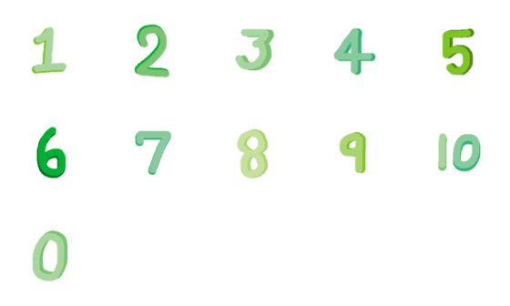 [LINE絵文字]green numbersの画像一覧