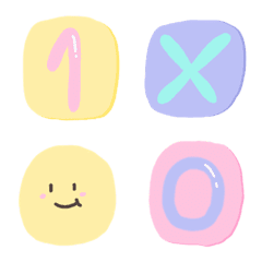 [LINE絵文字] Number emoji with pastel iconsの画像