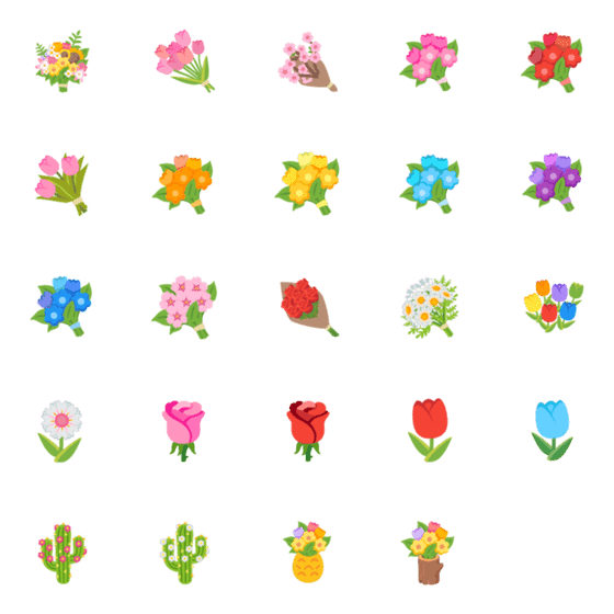 [LINE絵文字]bunch of flowersの画像一覧