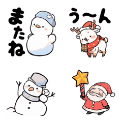 [LINE絵文字] 動く☆雪だるまのクリスマス絵文字の画像