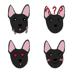 [LINE絵文字] 黒い犬のエクスプレッションの画像