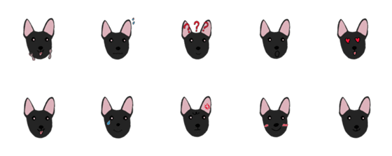 [LINE絵文字]黒い犬のエクスプレッションの画像一覧