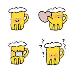 [LINE絵文字] シャイ ビール 絵文字の画像