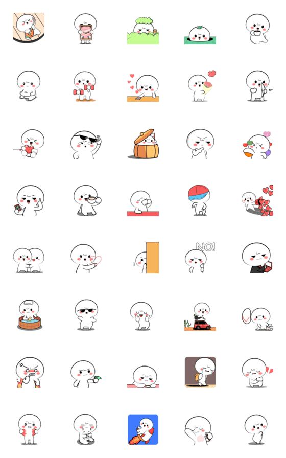 [LINE絵文字]Little Baldie 2 : Animated Emojiの画像一覧