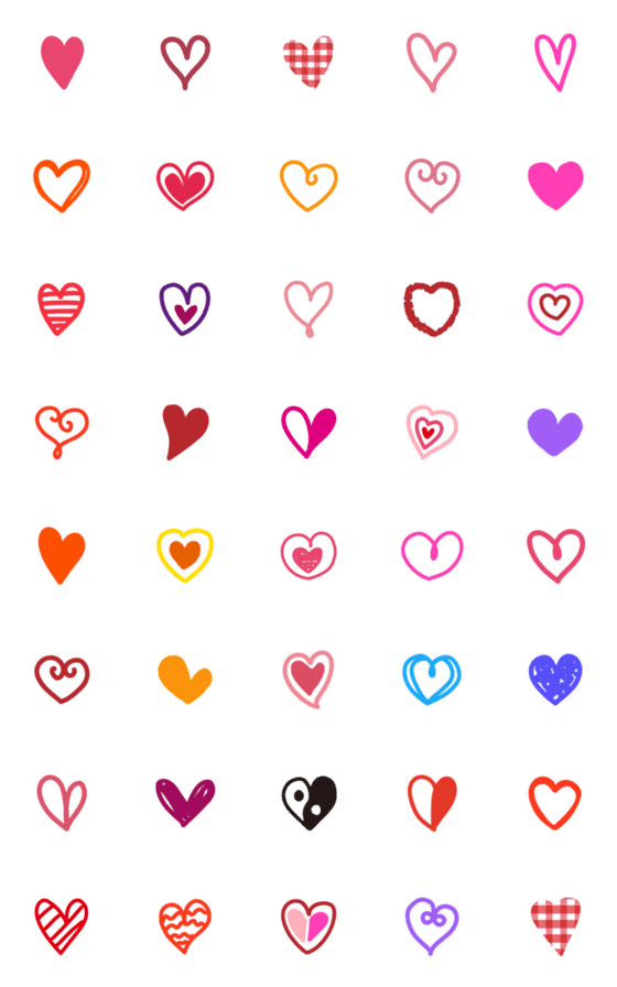 [LINE絵文字]cute heart stickers emojiの画像一覧