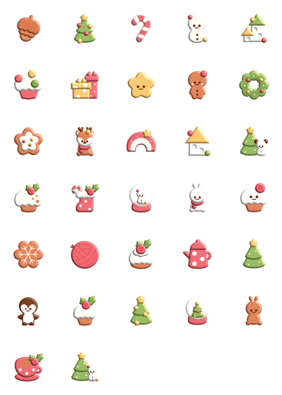 [LINE絵文字]Cute Christmas emoji :)の画像一覧