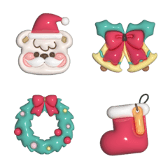 [LINE絵文字] Muffin Bear : Christmas Day＆HNY 3D Emojiの画像