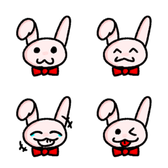 [LINE絵文字] Rabbit with red bow tieの画像