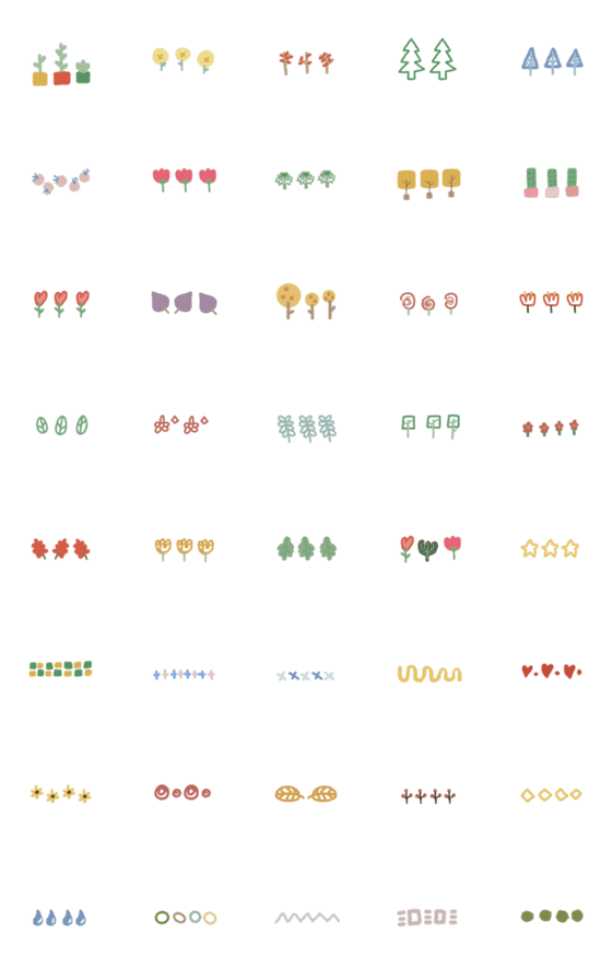 [LINE絵文字]Modified version of tree and flowerの画像一覧