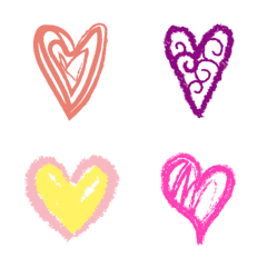 [LINE絵文字] colorful cute heart stickers emojiの画像