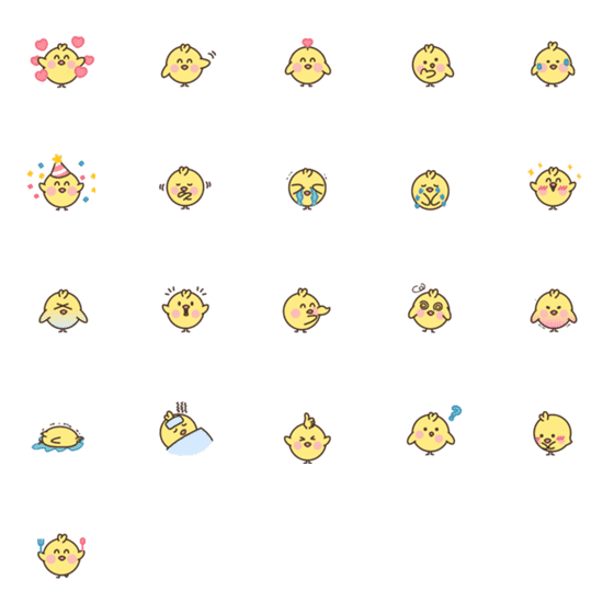 [LINE絵文字]A Day of baby chick BBiNyangの画像一覧