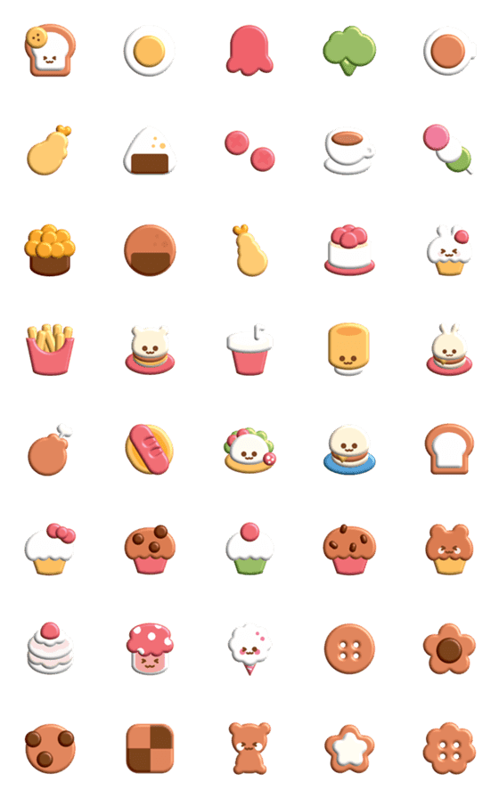 [LINE絵文字]I love cute food emojiの画像一覧
