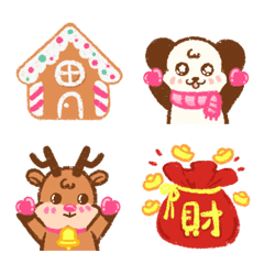 [LINE絵文字] rabbit Merry Christmas new year Emojiの画像