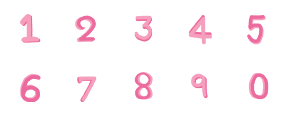 [LINE絵文字]pink numbersの画像一覧