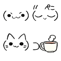 [LINE絵文字] ゆるっとシンプル手描き顔文字の画像