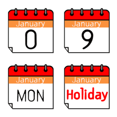 [LINE絵文字] Calendar January 01の画像