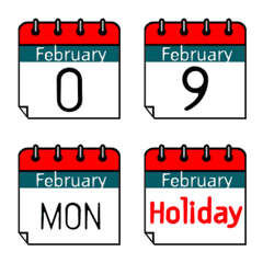 [LINE絵文字] Calendar February 02の画像