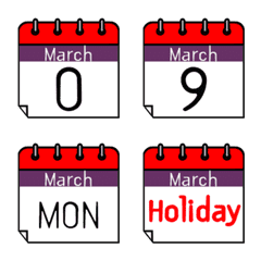 [LINE絵文字] Calendar March 03の画像