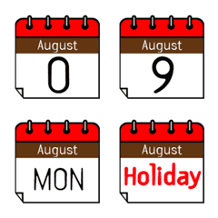 [LINE絵文字] Calendar August 08の画像