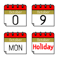 [LINE絵文字] Calendar October 10の画像