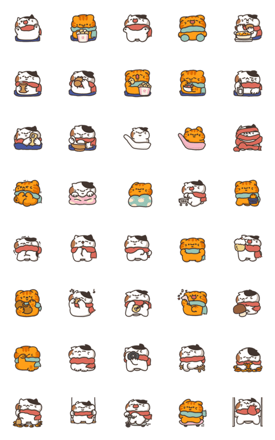 [LINE絵文字]Sanfa cat-In autumn and winterの画像一覧