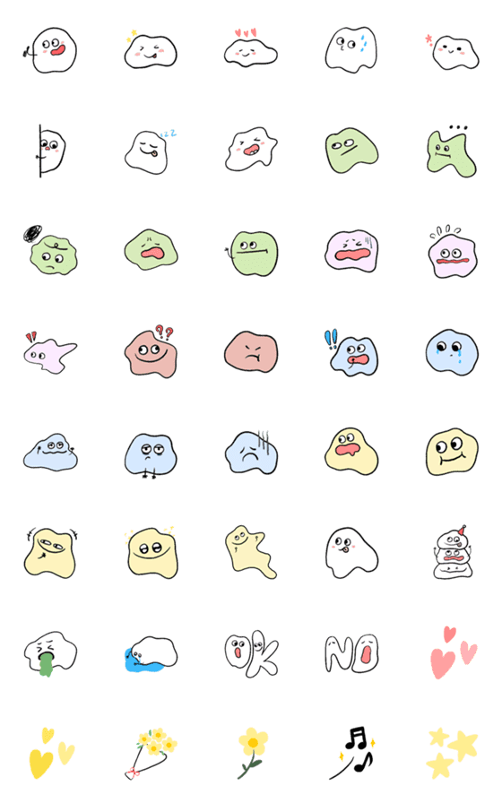 [LINE絵文字]Funny shapesの画像一覧