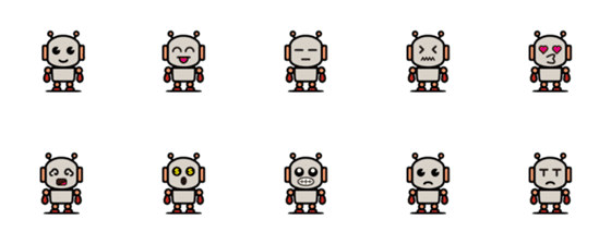 [LINE絵文字]かわいいロボットの画像一覧