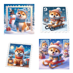 [LINE絵文字] 柴犬stamps(winter)の画像