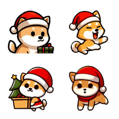 [LINE絵文字] クリスマス - 可愛い柴犬の画像