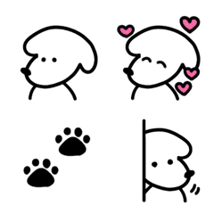 [LINE絵文字] 毎日使える！シンプルでかわいい犬1の画像