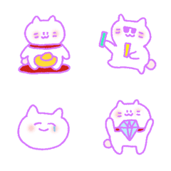 [LINE絵文字] cat shark luck new year Emojiの画像