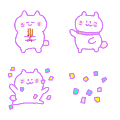 [LINE絵文字] cat shark luck new year move Emojiの画像