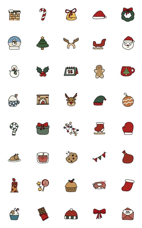 [LINE絵文字]Fluffy Christmas Emojisの画像一覧