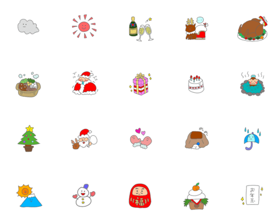 [LINE絵文字]冬に使える手書き絵文字の画像一覧