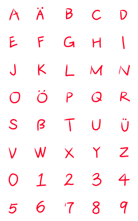 [LINE絵文字]German Latin alphabetの画像一覧