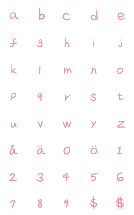 [LINE絵文字]Swedish lowercase letters 28の画像一覧