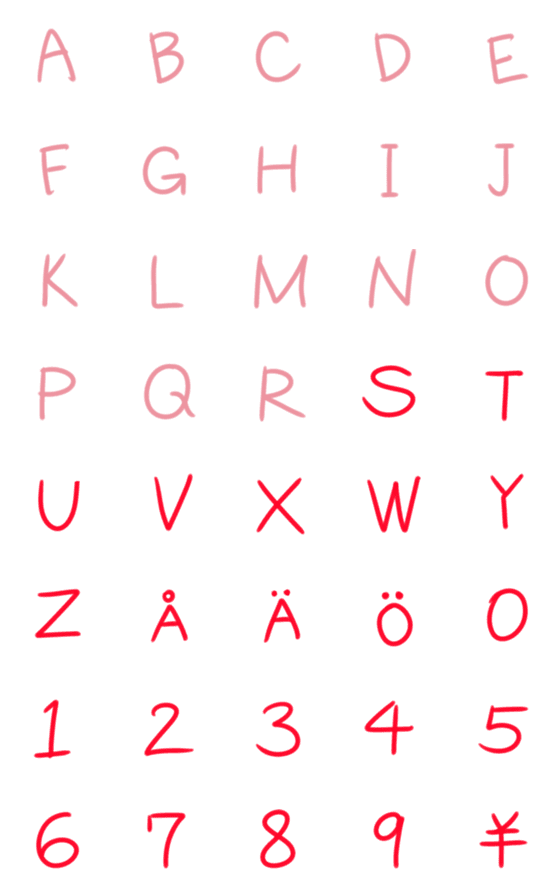 [LINE絵文字]Swedish capital letters 28+0123456789の画像一覧